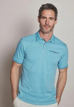 Next GEO PRINT - Poloshirt - Aqua Blue