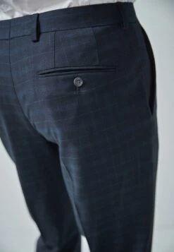Next NAVY/BLACK TAILORED FIT CHECK SUIT: TROUSERS - Anzughose - Blue -Next 02c01edef02c4988a499e24da38bd5f3