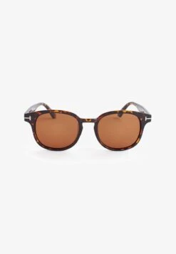 Next ROUNDED POLARISED STANDARD - Sonnenbrille - Tortoiseshell Brown