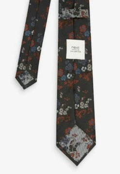 Next PATTERN SLIM - Krawatte - Black Rust Brown Floral -Next 0902c6bfdb174da180c2e5a4d0177df2