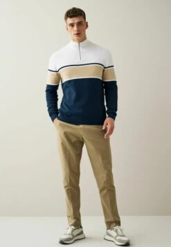 Next COLOURBLOCK ZIP NECK STANDARD - Strickpullover - Blue -Next 0aed28126ada4af497dc84fd60153855 1