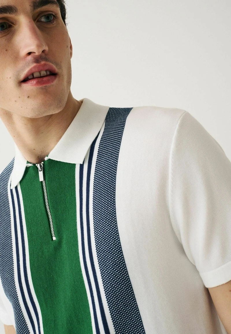 Next STRIPE STANDARD - Poloshirt - White Green 6 Next STRIPE STANDARD - Poloshirt - White Green – Bild 4