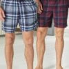Next 2 PACK CHECK COSY - Nachtwäsche Hose - Blue Plum