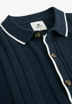 Next GEO BUTTON-THROUGH STANDARD - Strickjacke - Navy Texture -Next 11e56ea60cc74cbb801bc12c1727bd02