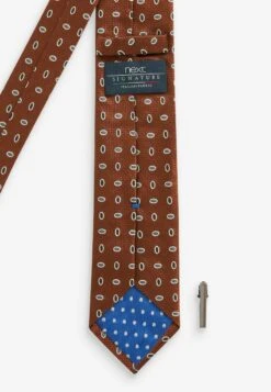 Next PATTERN SET - Krawatte - Rust Brown Oval Geometric -Next 1393b3aba5b8430481933894f4e37381