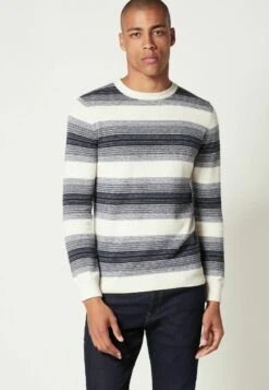 Next Strickpullover - Grey Navy Stripe Colourblock -Next 14bbd38265e94be3902e214311b20da3