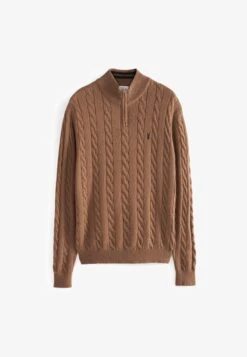 Next CHUNKY ZIP NECK - Strickpullover - Brown -Next 19f833c298b94769a76ceb5d3de4b7a8