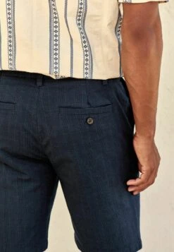 Next CHECK STRAIGHT FIT - Shorts - Navy Pleat -Next 1afd26782e4a4a67862d1ab79bd0beff