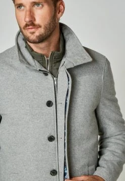 Next SIGNATURE ITALIAN RICH WITH REMOVABLE GILE - Klassischer Mantel - Light Grey -Next 1b427274b43542ad96c76eec9fa3dd94