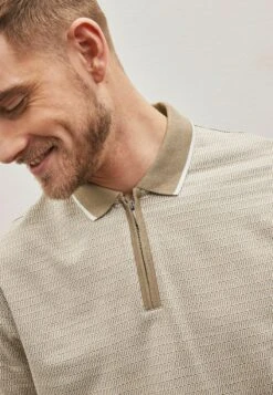 Next TEXTURED - Poloshirt - Champagne Neutral -Next 1f5637b0c35742bfb4e4e6d01e9d874f