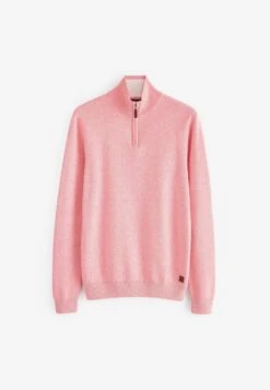 Next PREMIUM ZIP NECK - Strickpullover - Coral Pink -Next 1fa77932b06f45758dd38825c1b74a08