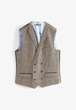 Next CHECK - Weste - Taupe -Next 1fc5a2faf89c4a1a8c5b5a58cc634ace