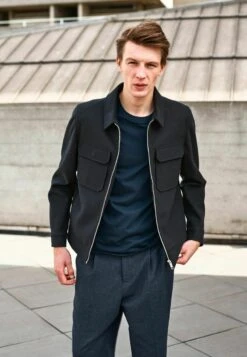 Next ZIP THROUGH TWO POCKET STANDARD - Leichte Jacke - Blue -Next 2367a23a5bc34d468135b401a01ae317