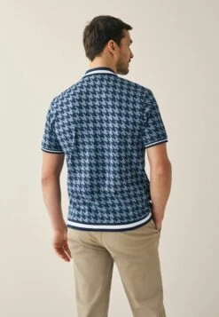 Next PRINT STANDARD - Poloshirt - Blue Dogtooth -Next 28483afccf2b41eeaf256999d3ad3a7d