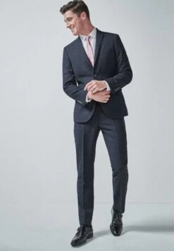 Next NAVY/BLACK TAILORED FIT CHECK SUIT: JACKET - Anzugsakko - Blue