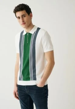 Next STRIPE STANDARD - Poloshirt - White Green