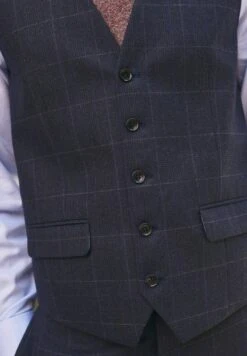 Next SIGNATURE EMPIRE MILLS CHECK STANDARD - Anzugweste - Blue -Next 32280fff9cd747d887bac43243986932