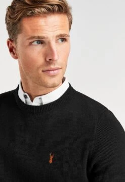 Next OXFORD MOCK - Strickpullover - Black -Next 32ffce62589a40489e5a597bc2d457b2