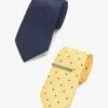 Next TEXTURED WITH CLIP 2 PACK REGULAR - Krawatte - Navy Blue Yellow Spot -Next 3398cc7ba3b54d5e901db18c1014faec