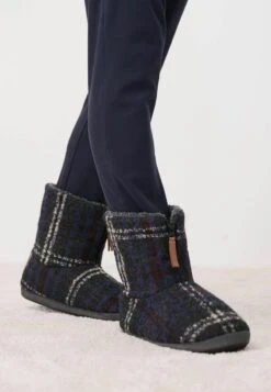 Next ZIP STANDARD - Hausschuh - Dark Grey Check -Next 3510fdb3d844402f8385857eb779ec0d