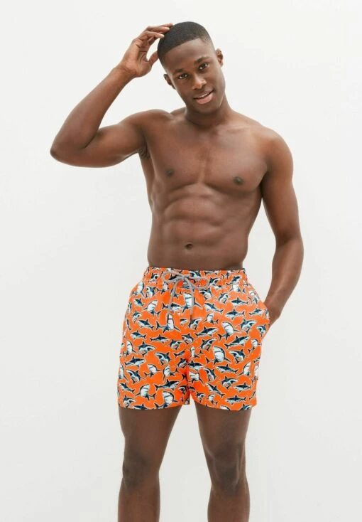 Next PRINTED STANDARD - Badeshorts - Orange Shark Print -Next 3f63e0cbd3bb4774af240f16c2b62ad0
