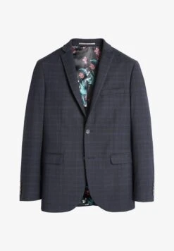Next NAVY/BLACK TAILORED FIT CHECK SUIT: JACKET - Anzugsakko - Blue -Next 4032dd34613245eba0dda3a87f55f0cc