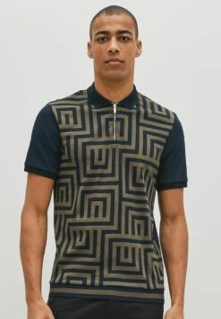 Next GEO PRINT - Poloshirt - Navy Blue Gold