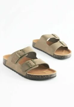 Next DOUBLE STRAP STANDARD - Pantolette Flach - Taupe -Next 47e609c480524a0b977feed32fd1a7c8