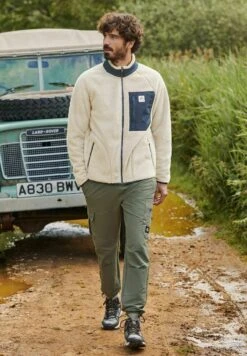 Next BORG TOP ZIP THROUGH FUNNEL NECK - Fleecejacke - Ecru Cream