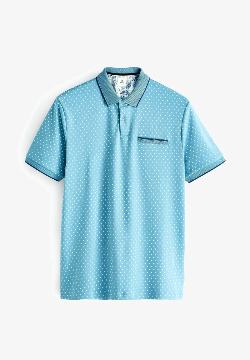 Next GEO PRINT - Poloshirt - Aqua Blue 6 Next GEO PRINT - Poloshirt - Aqua Blue – Bild 4