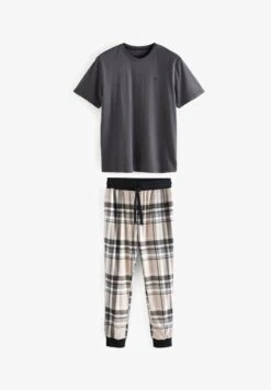 Next MOTION FLEX COSY CUFFED SET - Nachtwäsche Set - Red Navy Blue Check Short Sleeve -Next 4f09a91775ee4de19e06b95deec00765