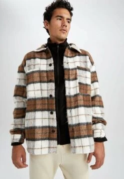 Next UNDYED STANDARD - Leichte Jacke - Neutral Tan Brown Check -Next 51531490e08643bfaddf7e306b83c4c2