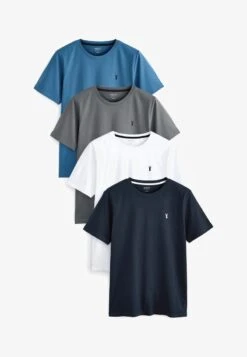 Next 4 PACK SLIM FIT - T-Shirt Basic - White Slate Grey Blue Navy -Next 52c468d3a81d4fff996cd39aef681062