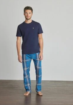 Next LIGHTWEIGHT CHECK SET - Nachtwäsche Set - Navy Blue -Next 54ba2c29da0b44c6bc5a24560237a1ff