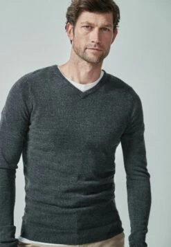 Next SOFT TOUCH V-NECK - Strickpullover - Dark Grey