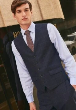 Next SIGNATURE EMPIRE MILLS CHECK STANDARD - Anzugweste - Blue -Next 5a96b2f3333b4ed9b3ce93cc93845242 1