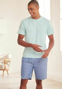 Next SET LIGHTWEIGHT STANDARD - Pyjama - Green Blue Palm Tree -Next 5af03381539d4463a9a350d09f49b407