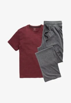 Next SET - Pyjama - Dark Red Charcoal Grey