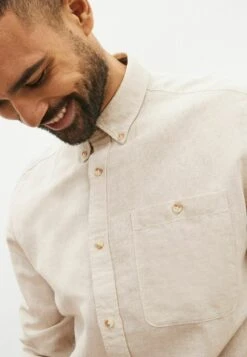 Next ROLL SLEEVE STANDARD - Hemd - Oatmeal Natural -Next 60d2605245314fa5916264e8a472c12d