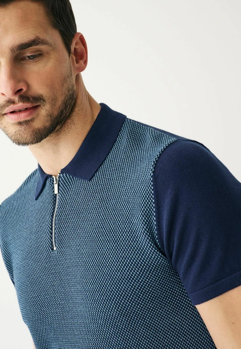 Next TEXTURED ZIP STANDARD - Poloshirt - Navy Blue 5 Next TEXTURED ZIP STANDARD - Poloshirt - Navy Blue – Bild 3