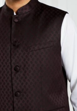 Next NEHRU COLLAR - Weste - Burgundy Red -Next 6508f081757f4a13a368a2be63e3fd0c