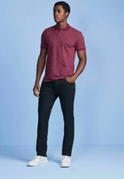 Next PIQUE - Poloshirt - Burgundy Red Stripe