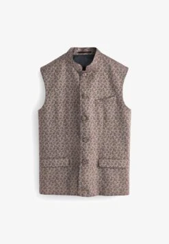 Next NEHRU COLLAR - Weste - Gold -Next 6853916a789549fba0882b23b054d4d2