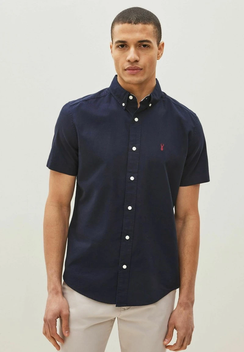 Next SHORT SLEEVE OXFORD WITH STAG - Hemd - Navy Blue 3 Next SHORT SLEEVE OXFORD WITH STAG - Hemd - Navy Blue