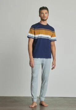 Next STRIPE SET - Nachtwäsche Set - Navy Stone -Next 6b32445a9abf4a9a8488fd135dcc728d 1