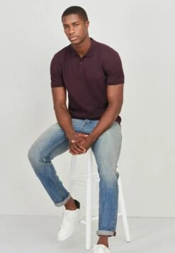 Next PIQUE - Poloshirt - Burgundy Red Fig -Next 6f0e6191b00841bb9297abc0b034216d