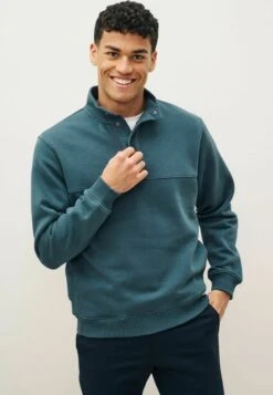 Next BUTTON NECK STANDARD - Sweatshirt - Blue