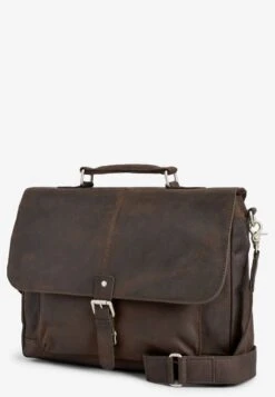Next DARK BROWN SIGNATURE LEATHER OILY BRIEFCASE - Aktentasche - Brown -Next 7535cd7a9b1644d2a2a4396e076a74ca