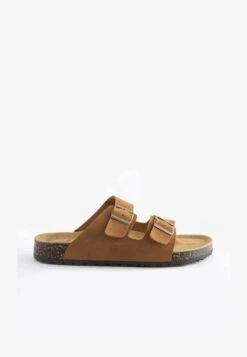 Next DOUBLE STRAP STANDARD - Pantolette Flach - Tan Brown