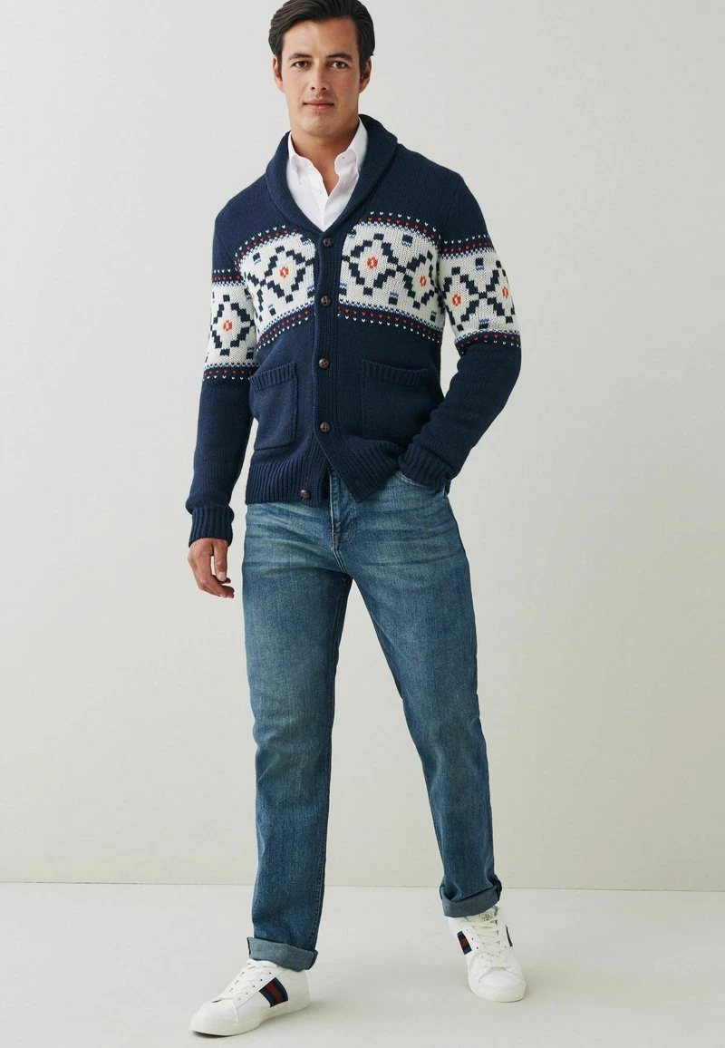 Next FAIRISLE PATTERN SHAWL NECK - Strickjacke - Blue 4 Next FAIRISLE PATTERN SHAWL NECK - Strickjacke - Blue – Bild 2